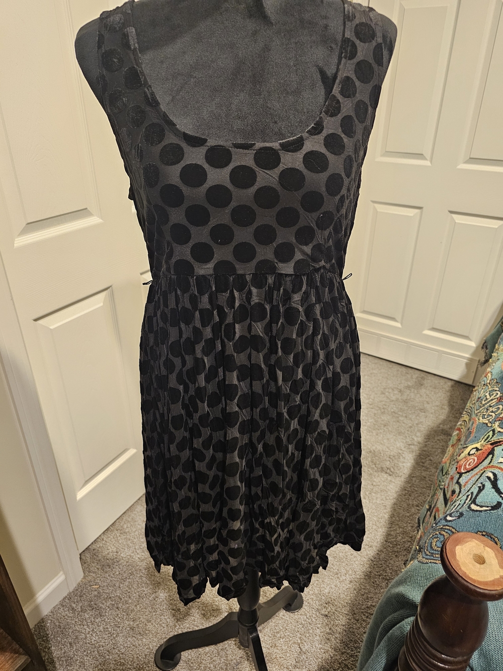 torrid Black Polka Dot Sleeveless Scoop-Neck Dress